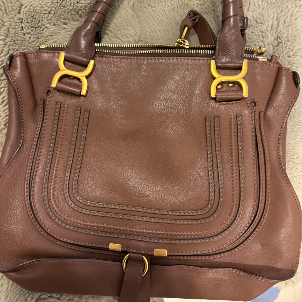 Elegant Brown Leather Chloe Handbag